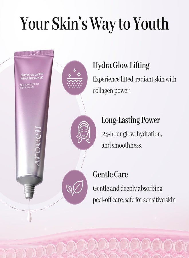 AROCELL OFFICIAL AROCELL Super Collagen Wrapping Facial Mask 50g – Korean Peel Off Face Mask Pack with Collagen Film Care | Hydrating, Firming & Elasticity Boosting Exfoliating Skincare - Image 5